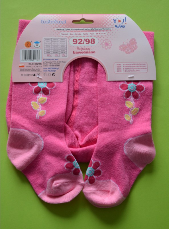 RÓŻOWE RAJSTOPKI ROZM. 92-98 CM